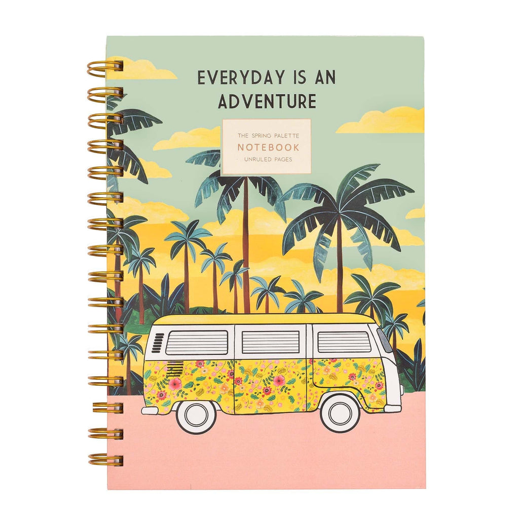 THE SPRING PALETTE Stationery Unruled Everyday is an Adventure Hard-bound Spiral Notebook