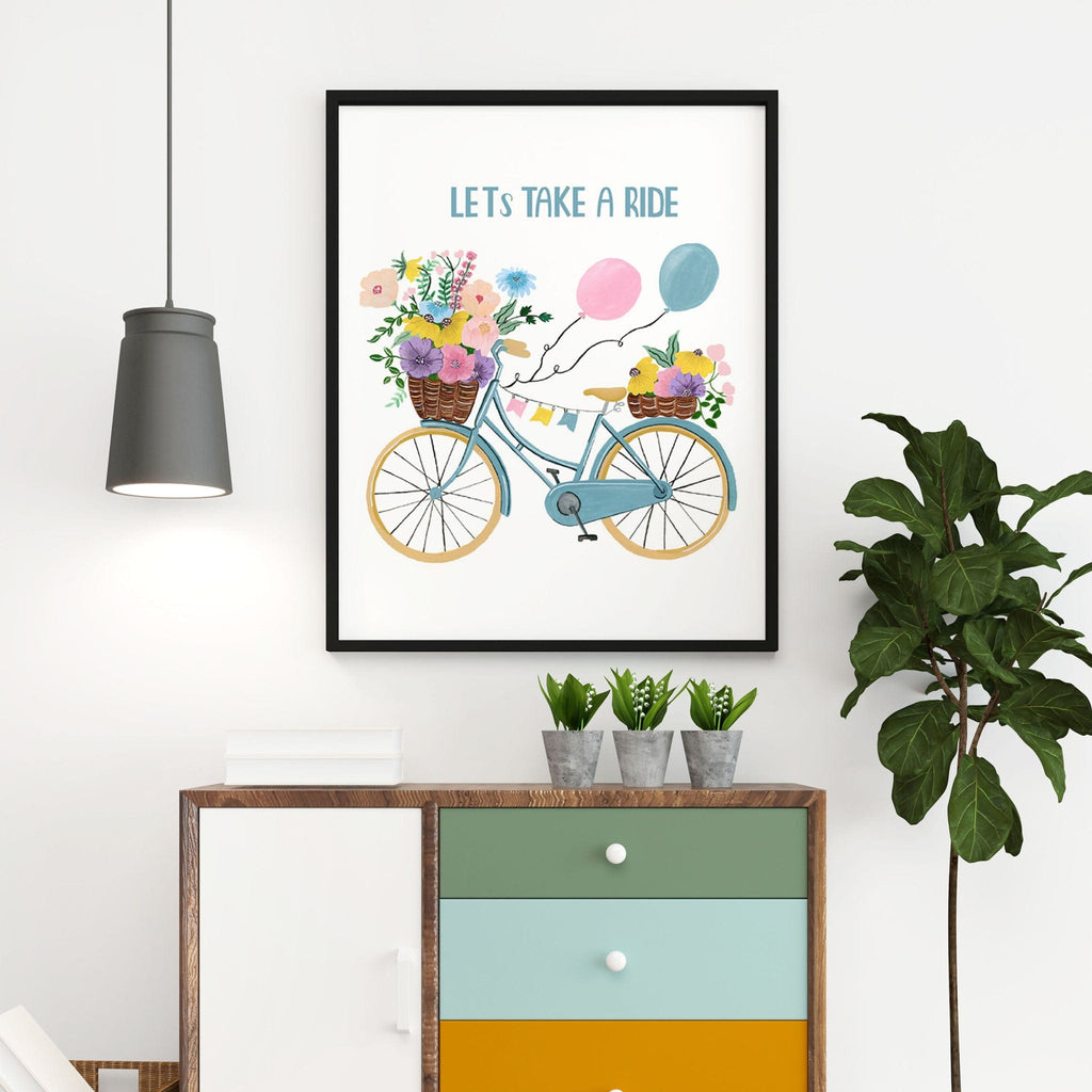 THE SPRING PALETTE Art Print (Framed option) Fun Bike Art Print | Wall Art