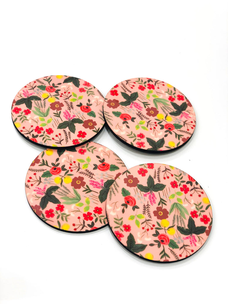 The Spring Palette Coasters Morning Meadow Round  Coasters (Set of 4)
