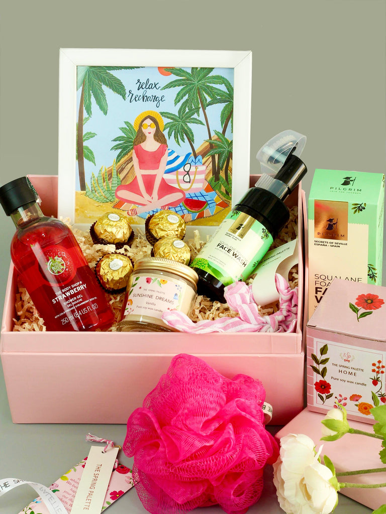 The Spring Palette Gift Happy Birthday Girl Relax and Recharge Gift Hamper