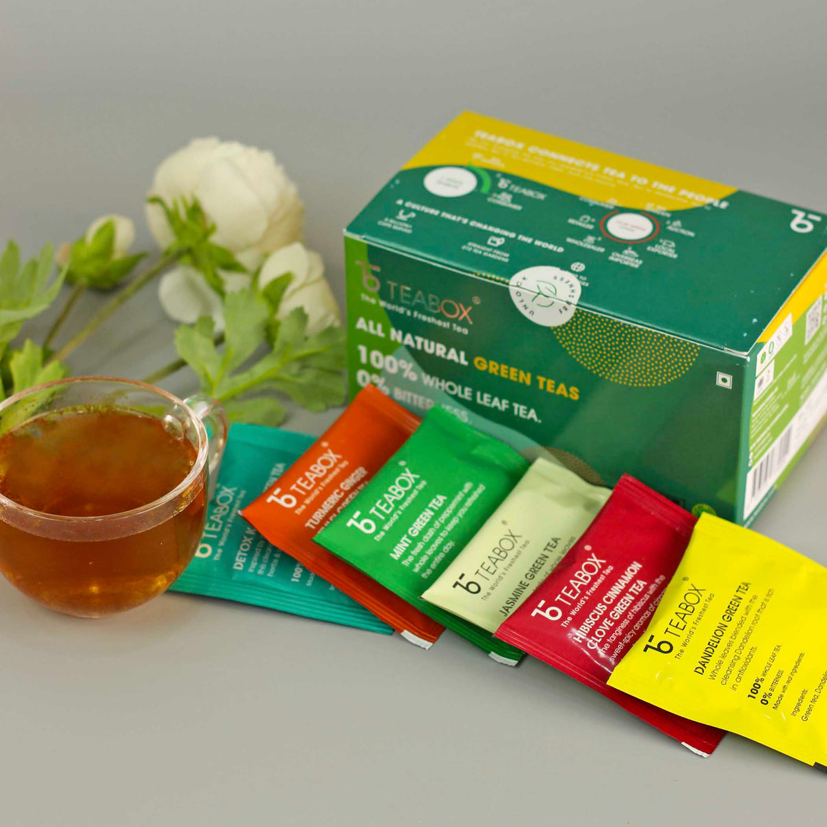 Teabox Green Tea Sampler Pack (Teabags) The Spring Palette