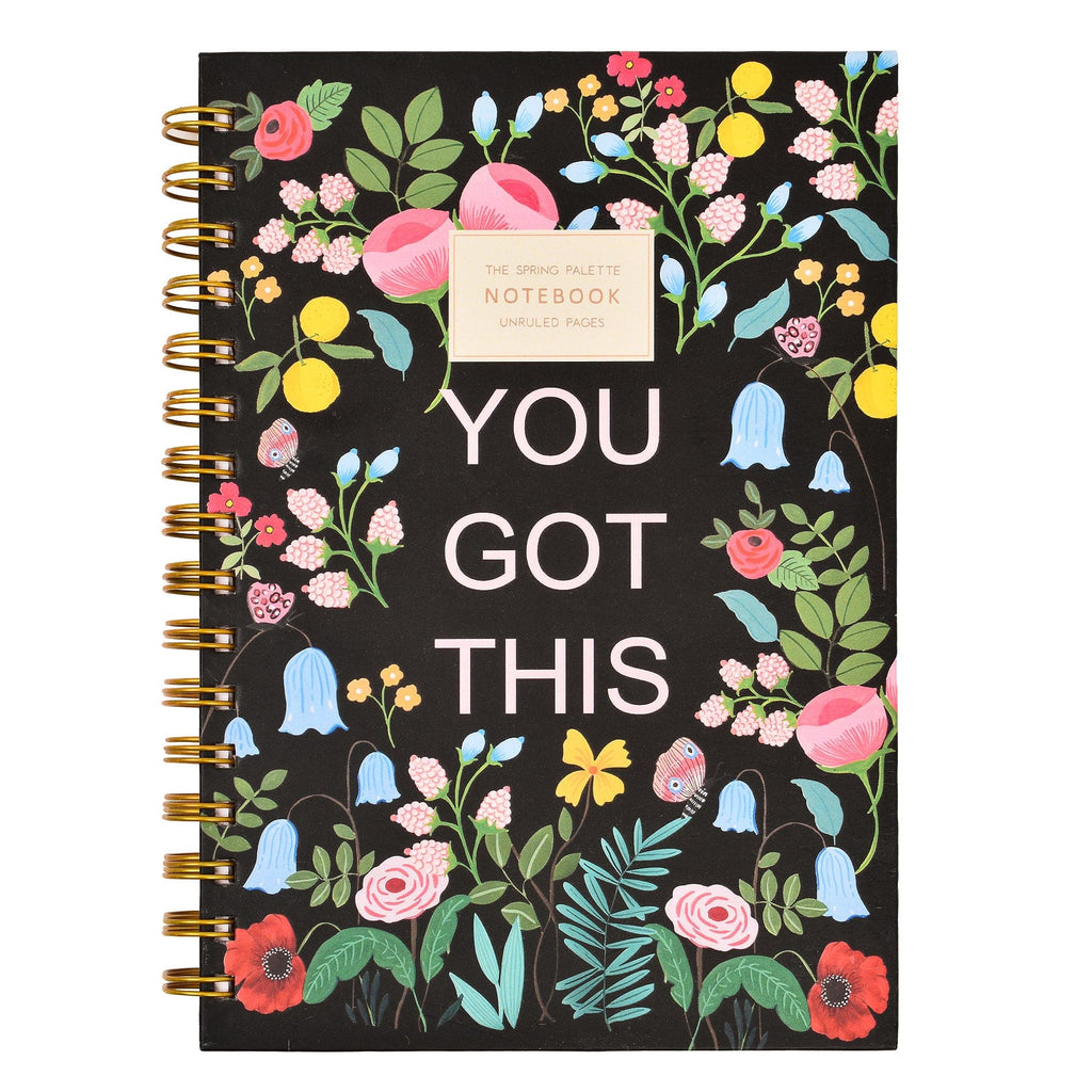 THE SPRING PALETTE Stationery Unruled You Got This Hard-bound Spiral Notebook