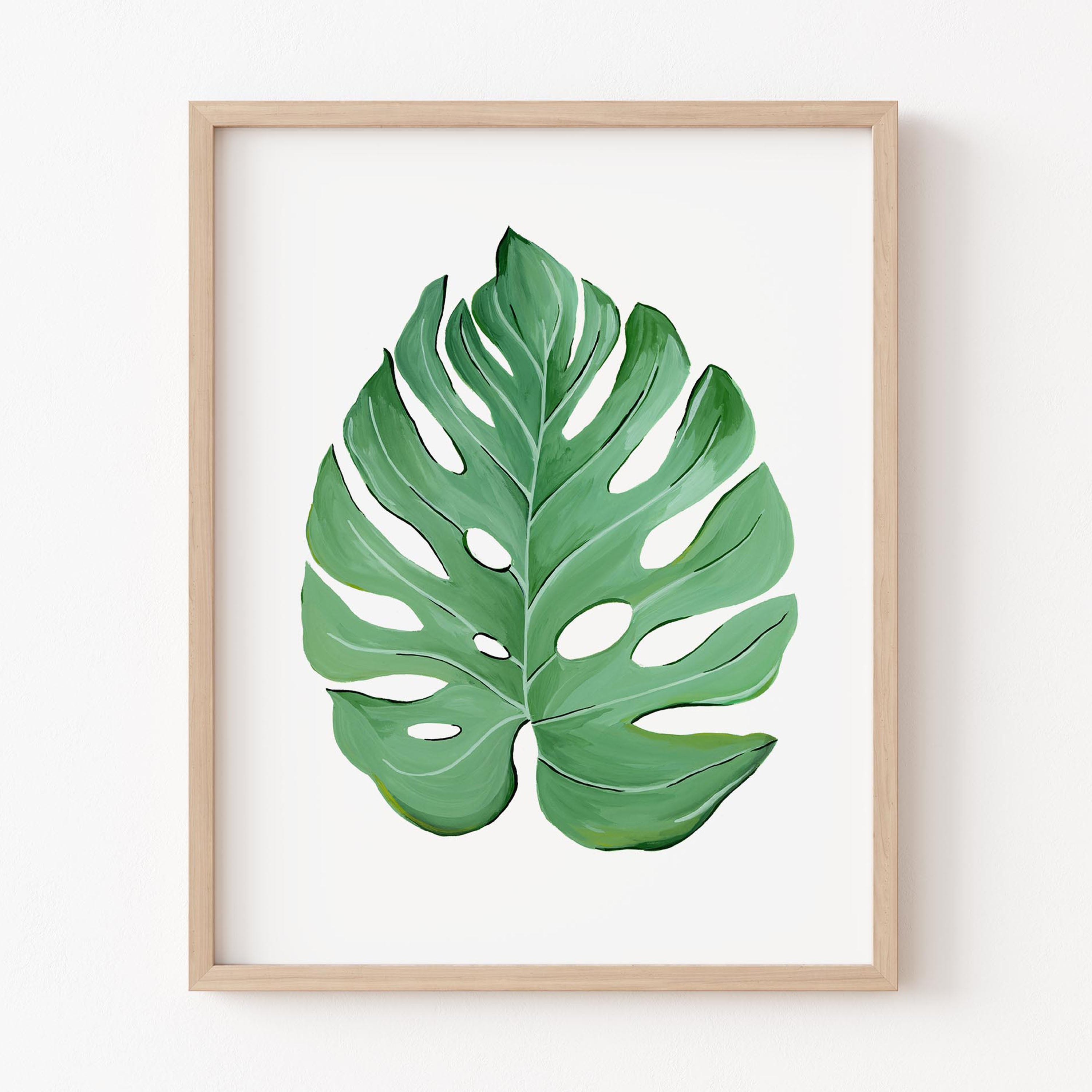 monstera plant art print Monstera Leaf Art Print