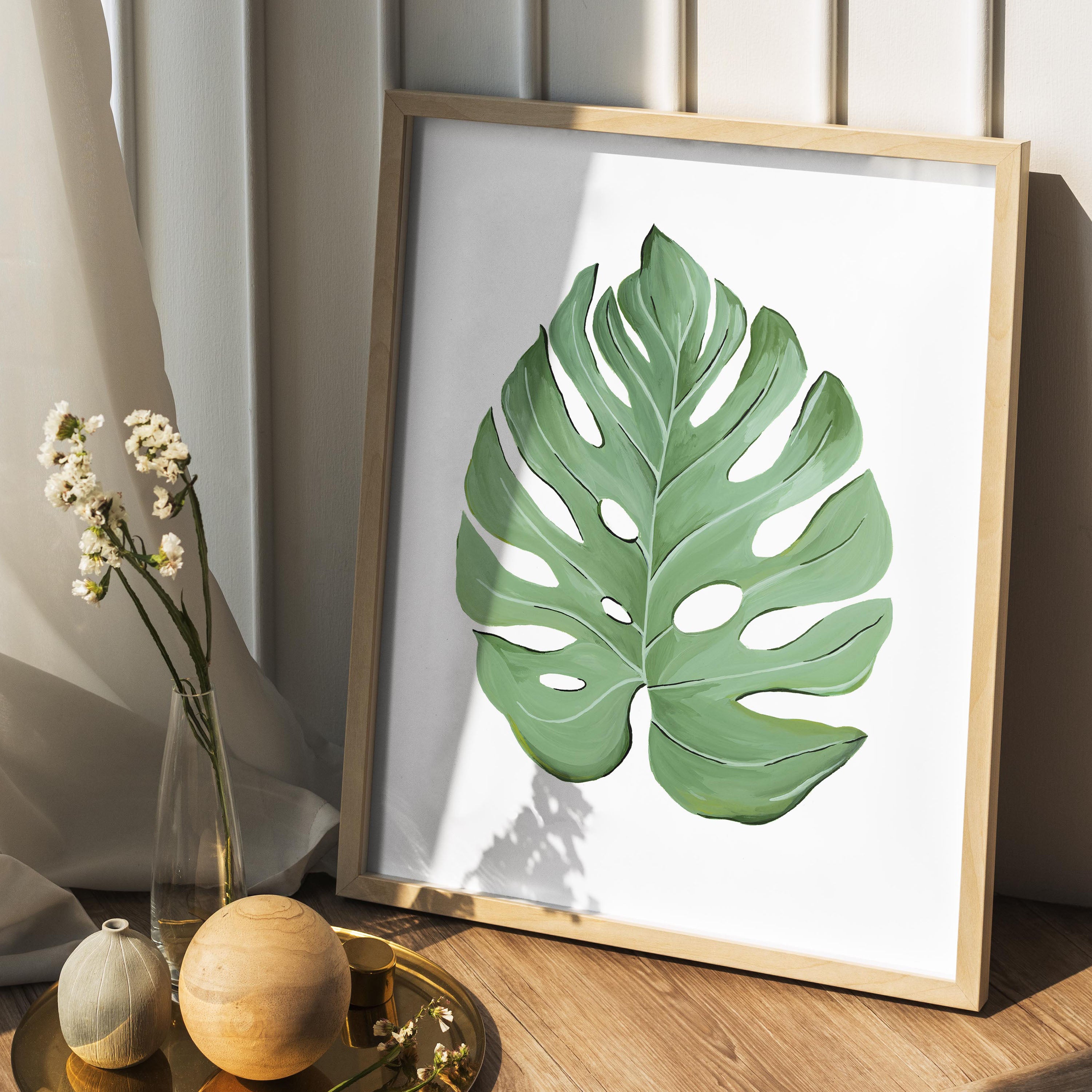 monstera picture frame Monstera Leaf Art Print