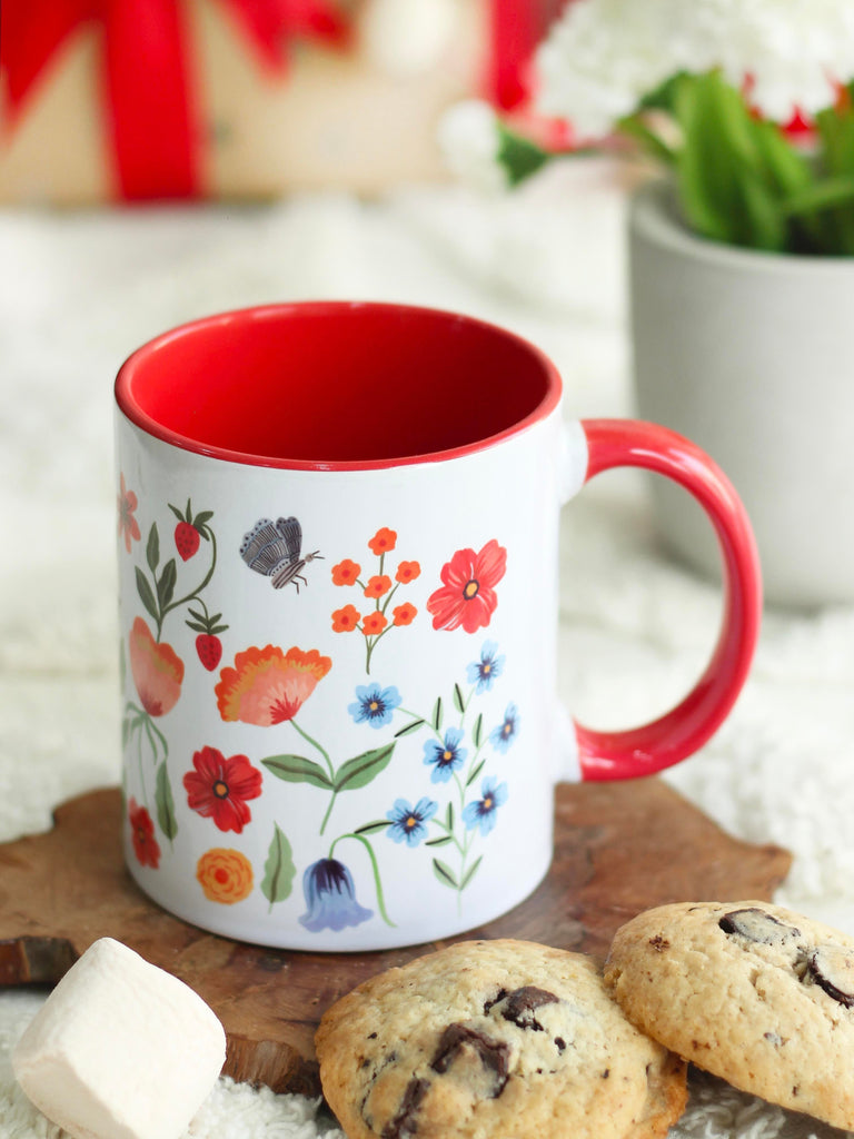 The Spring Palette MUGS Red Ceramic Amelia Coffee Mug