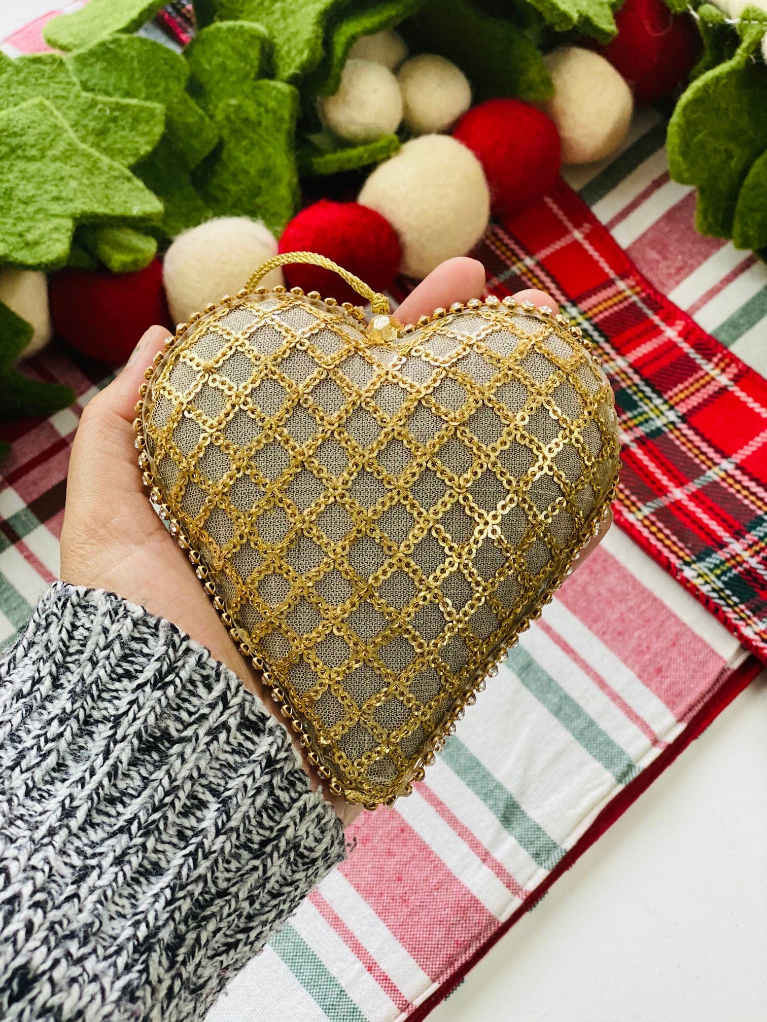 Baby Sequin Heart Ornament - The Spring Palette