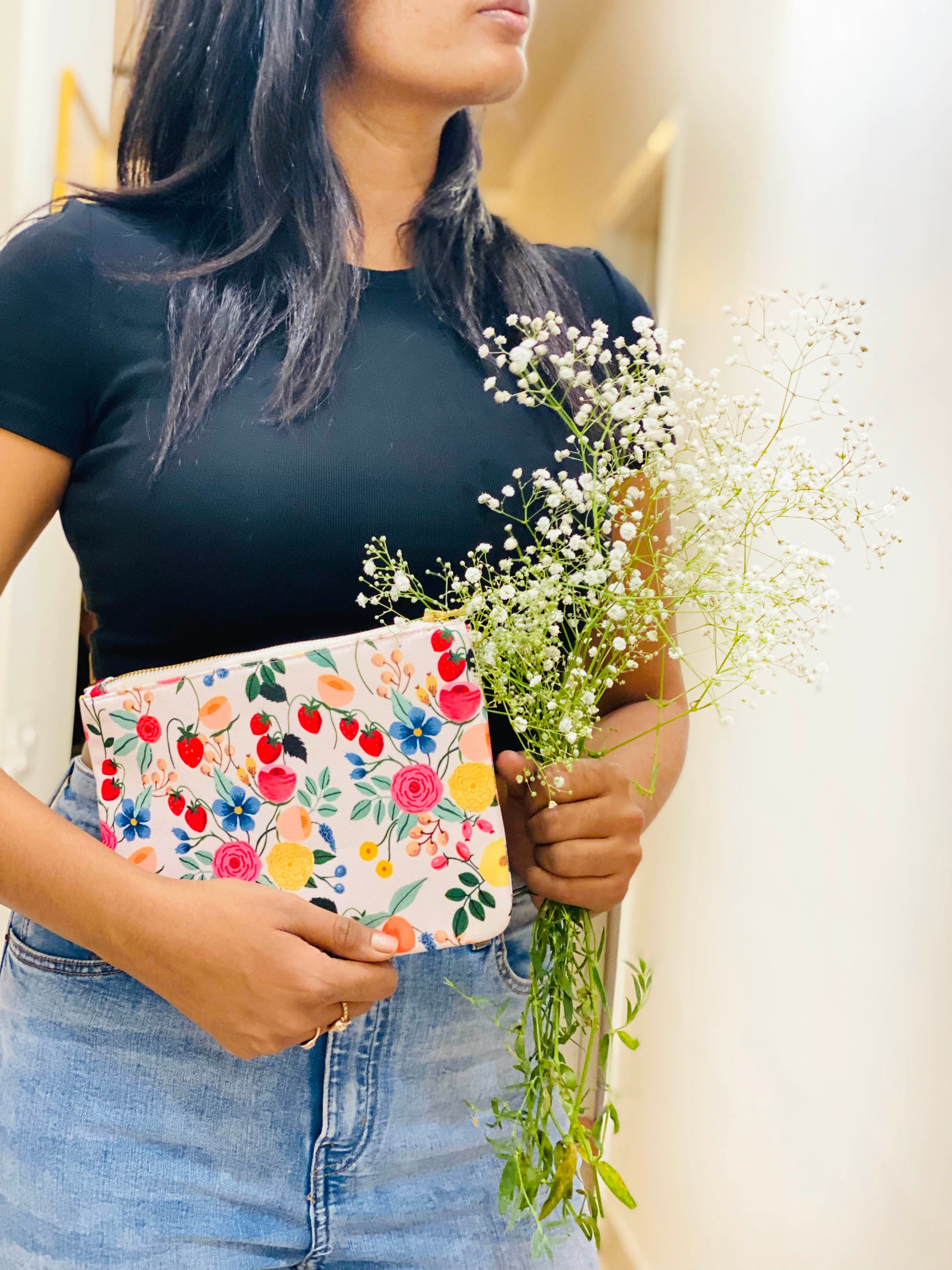 The Spring Palette Pouch Belle Fleur Flat Pouch