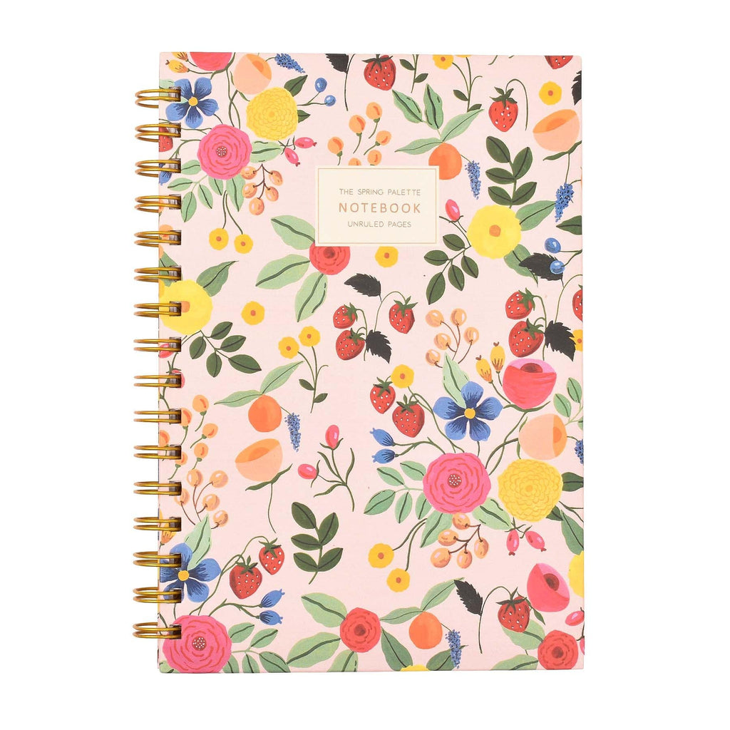 THE SPRING PALETTE Stationery Unruled Belle Fleur Hard-Bound Spiral Notebook