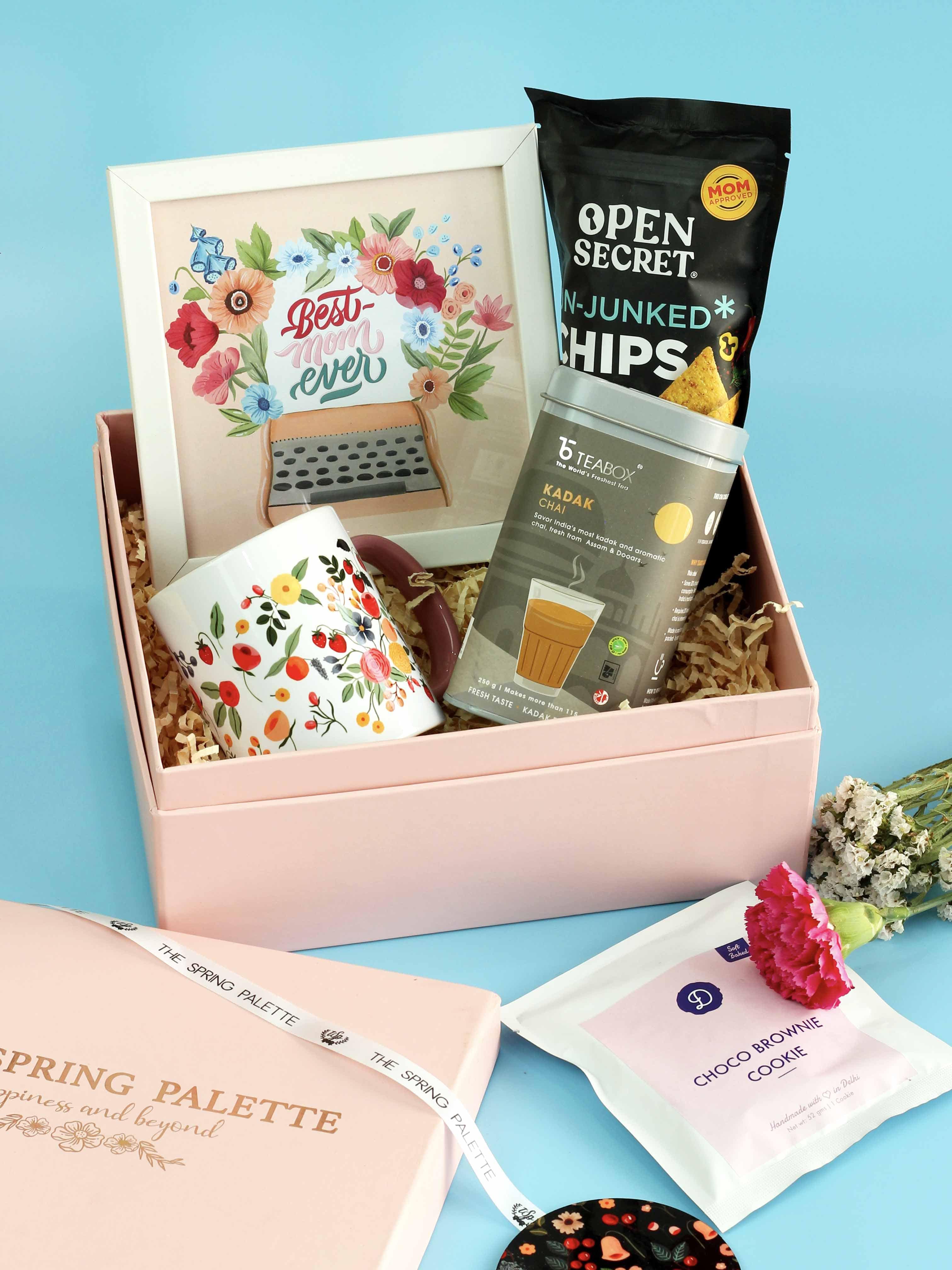 The Spring Palette Gift Belle Fleur Ceramic Mug Best Mom Ever Gift Hamper