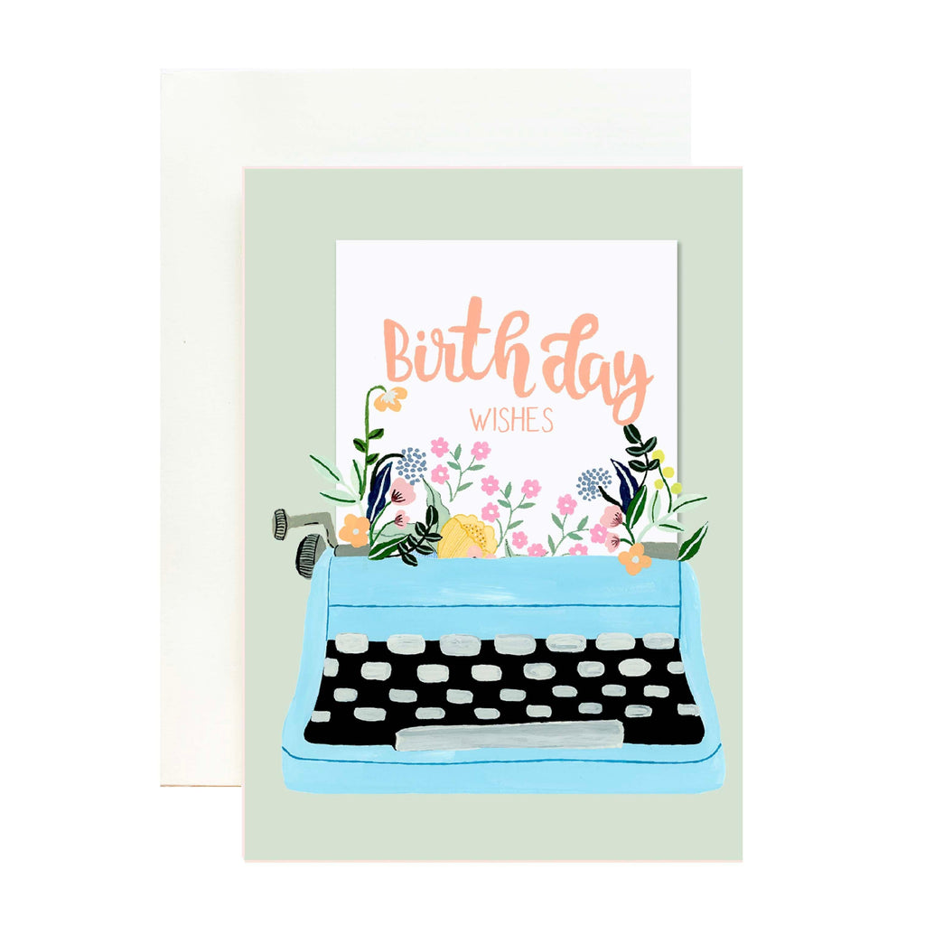 Birthday Typewriter Greeting Card - The Spring Palette