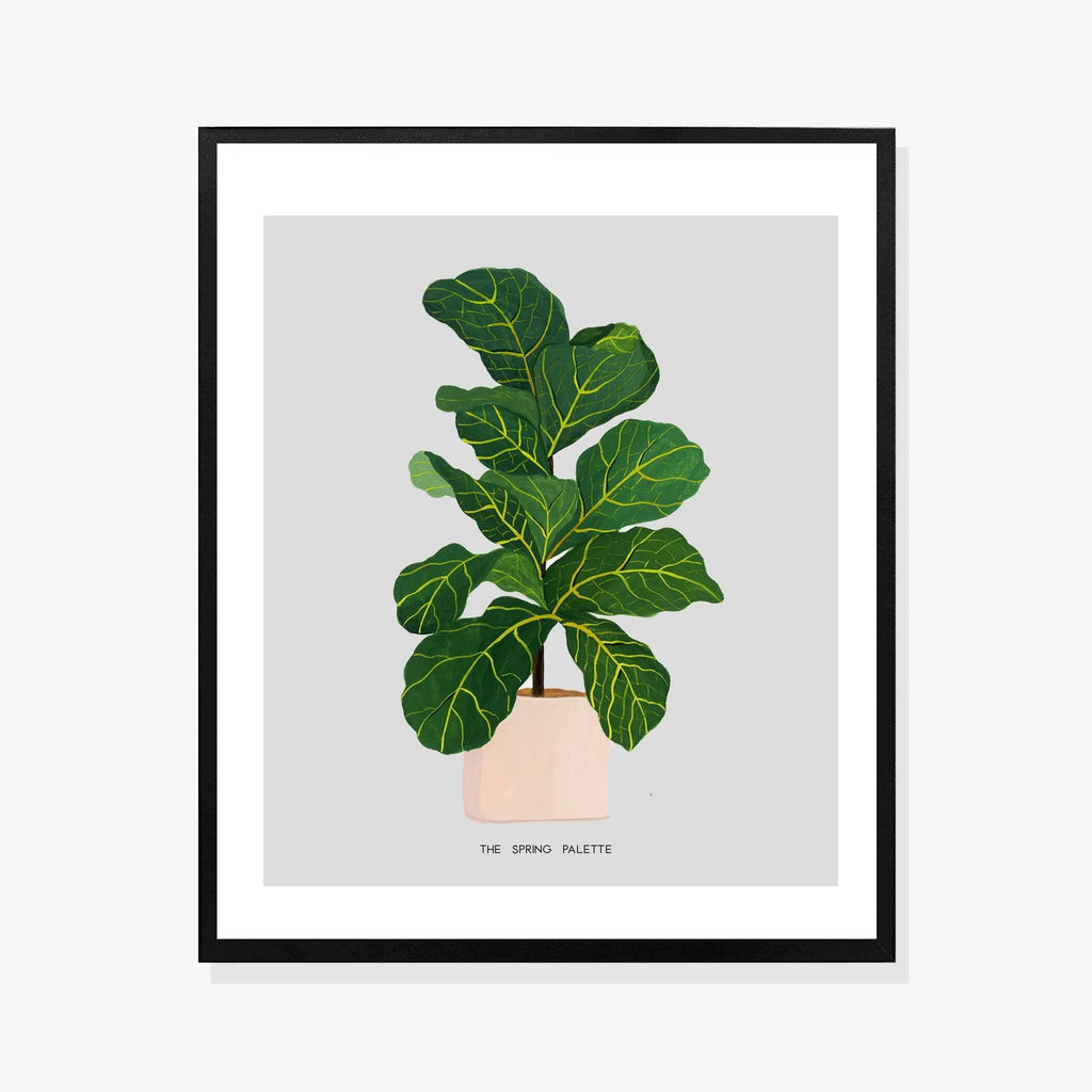 Calming botanicals Framed Wall Art (Set of 3 - Fiddle-fig, Keep growing, Rubber) - The Spring Palette