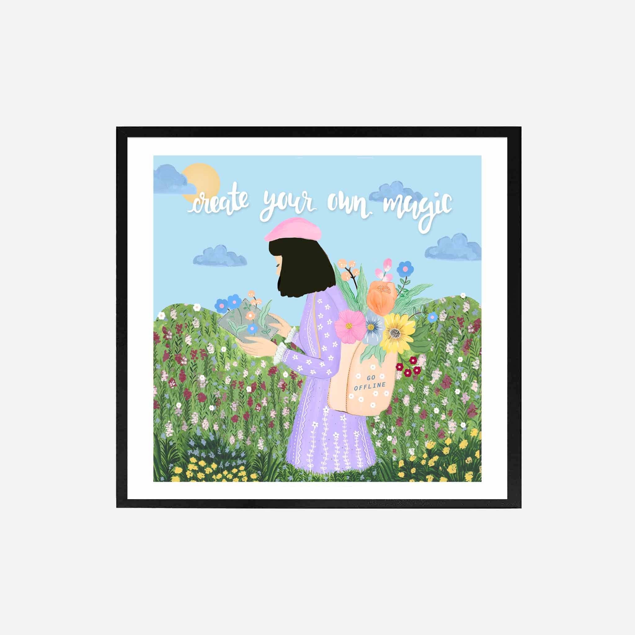 THE SPRING PALETTE Art Print (Framed option) 10x10 inches / Black Frame Create Ur Own Magic Art Print | Wall Art