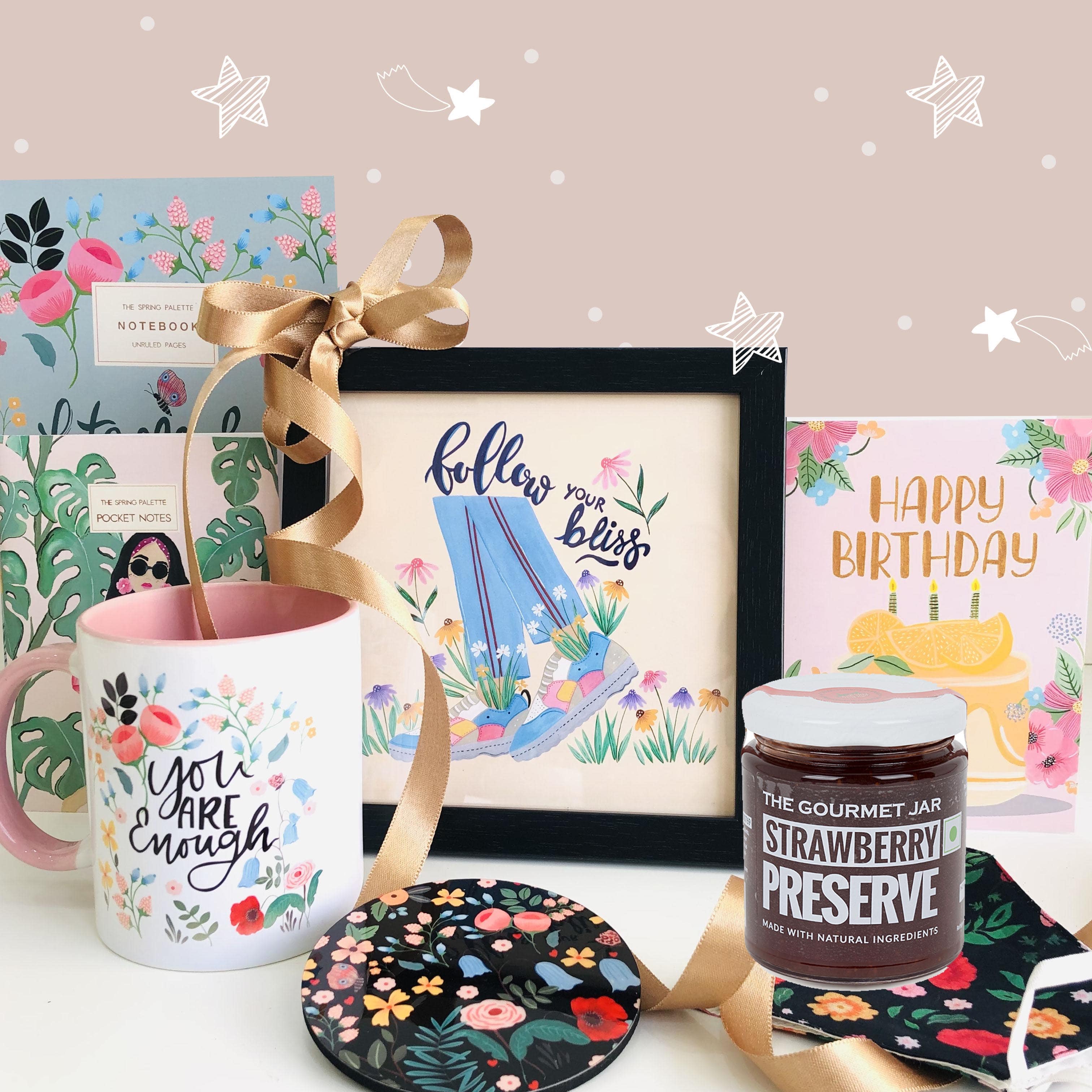 The Spring Palette Gift Without Gift Box / With Strawberry Preserve Follow Your Bliss Gift Set