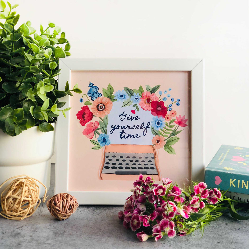 The Spring Palette Give Yourself Time Mini Wall Art Frame (Table Top Mount)