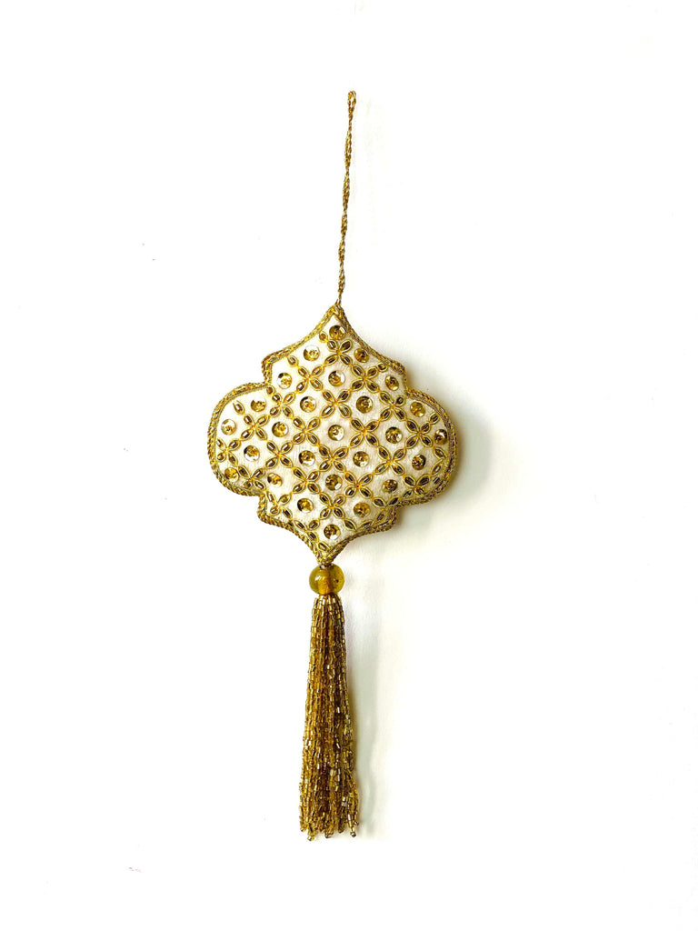 Golden Hand Embroidered Ornament - The Spring Palette