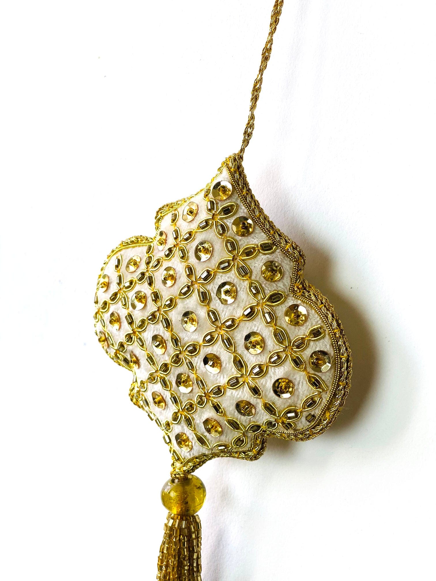 Golden Hand Embroidered Ornament - The Spring Palette