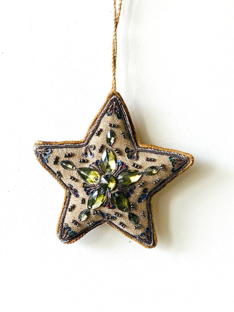 Hand Embroidered Star Ornament - The Spring Palette