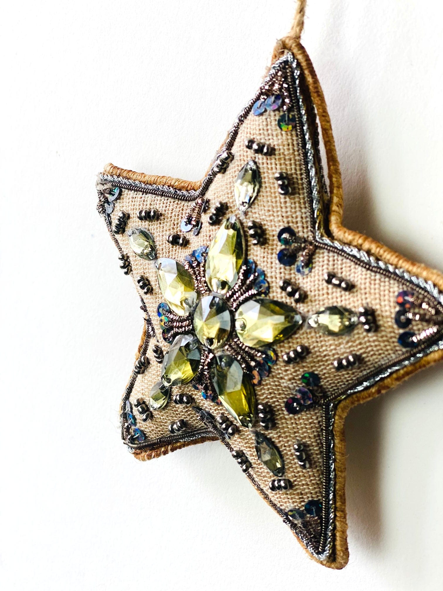 Hand Embroidered Star Ornament - The Spring Palette