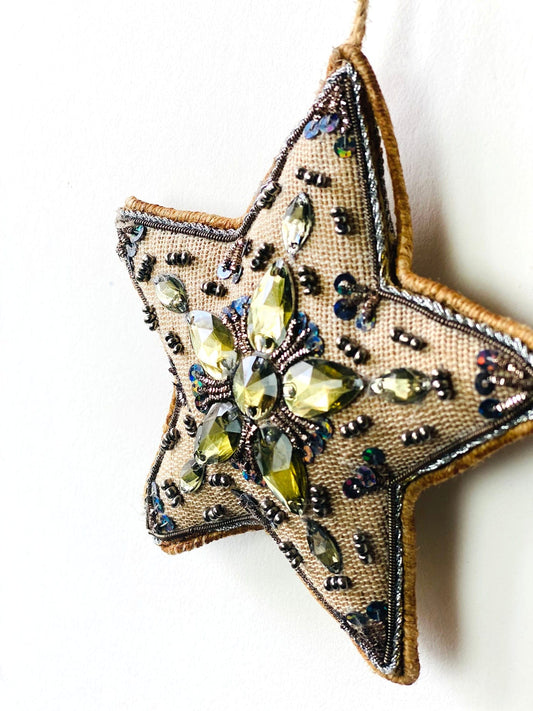 Hand Embroidered Star Ornament - The Spring Palette