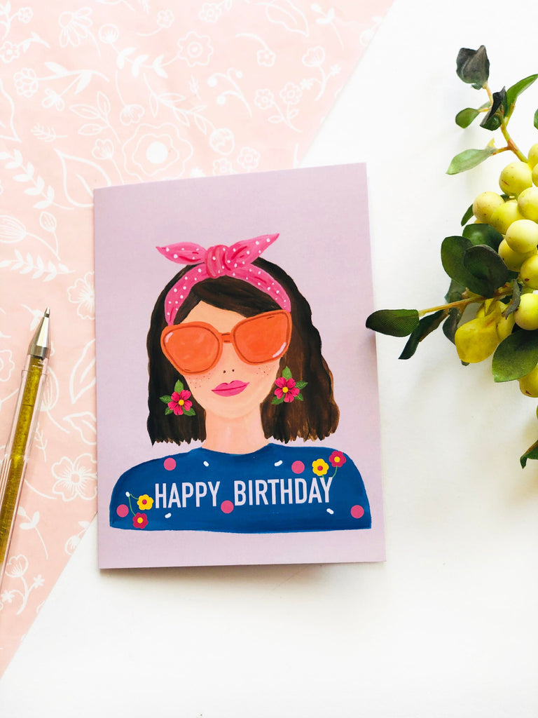 THE SPRING PALETTE Greeting Card Happy Birthday Boss Girl Greeting Card