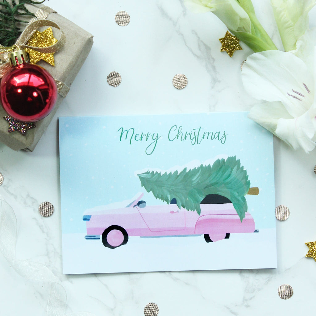 Holiday Car Greeting Card - The Spring Palette
