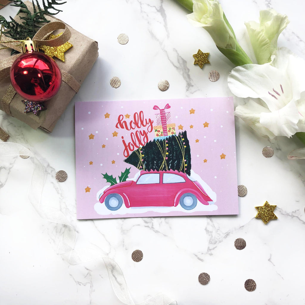 Holly Jolly Greeting Card - The Spring Palette