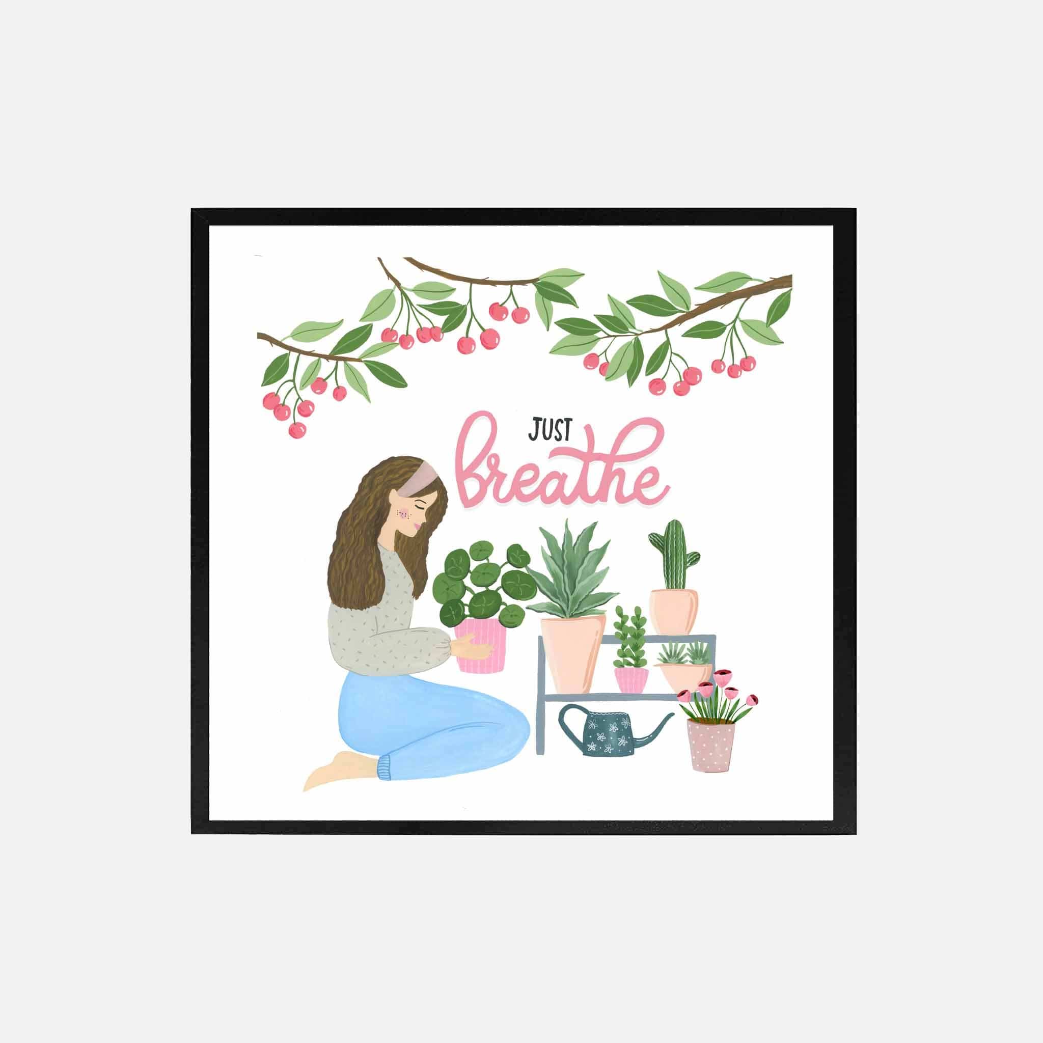 THE SPRING PALETTE Art Print (Framed option) 10x10 inches / White Frame Just breathe Art Print | Wall Art