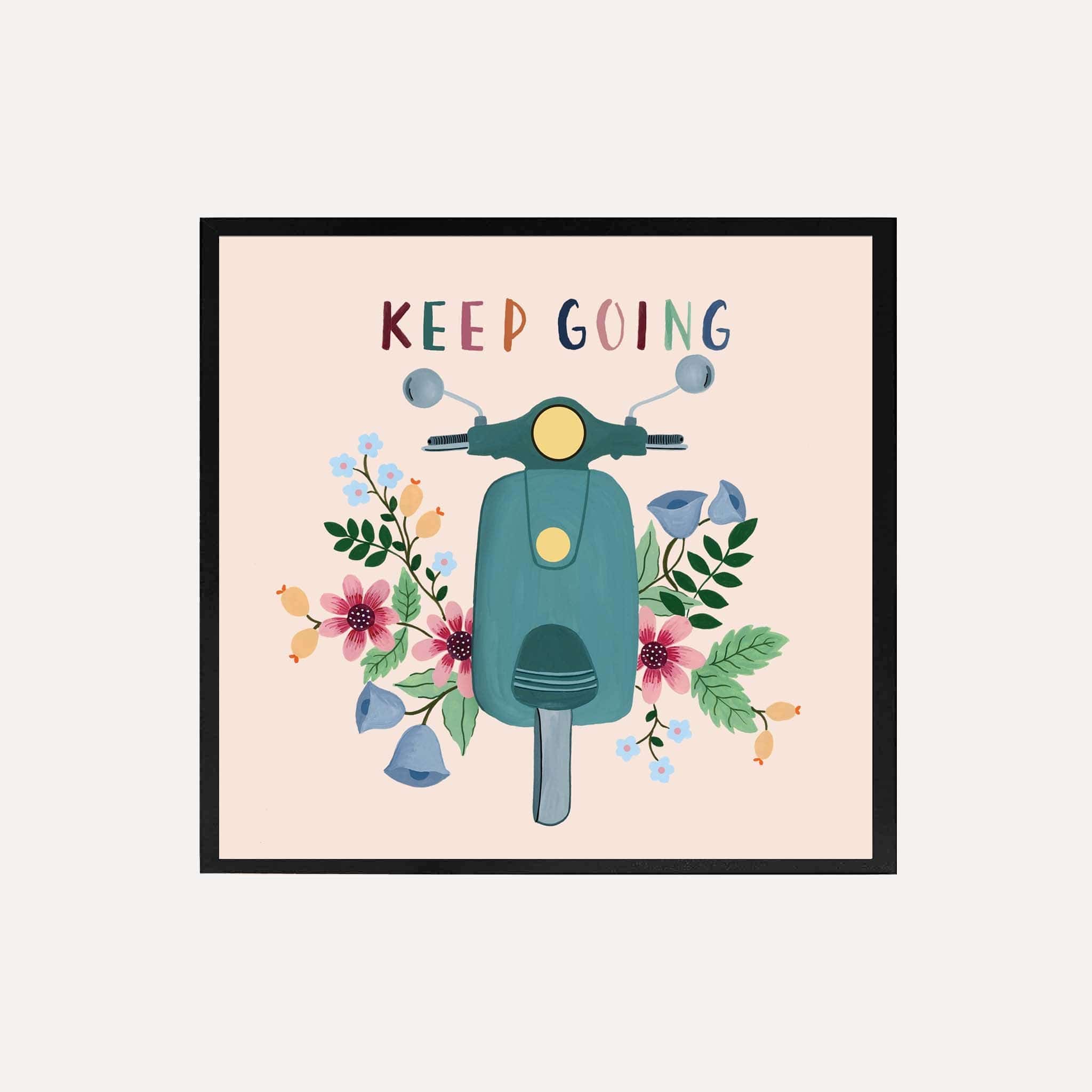 THE SPRING PALETTE Art Print (Framed option) 10x10 inches / Black Frame Keep Going Art Print | Wall Art