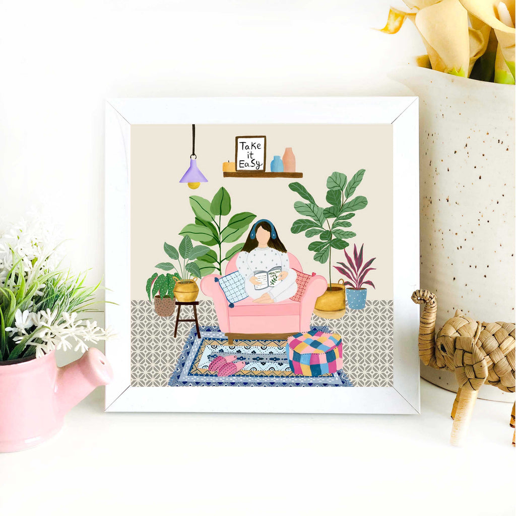 The Spring Palette White Leisure Hours Mini Wall Art Frame (Table Top Mount)