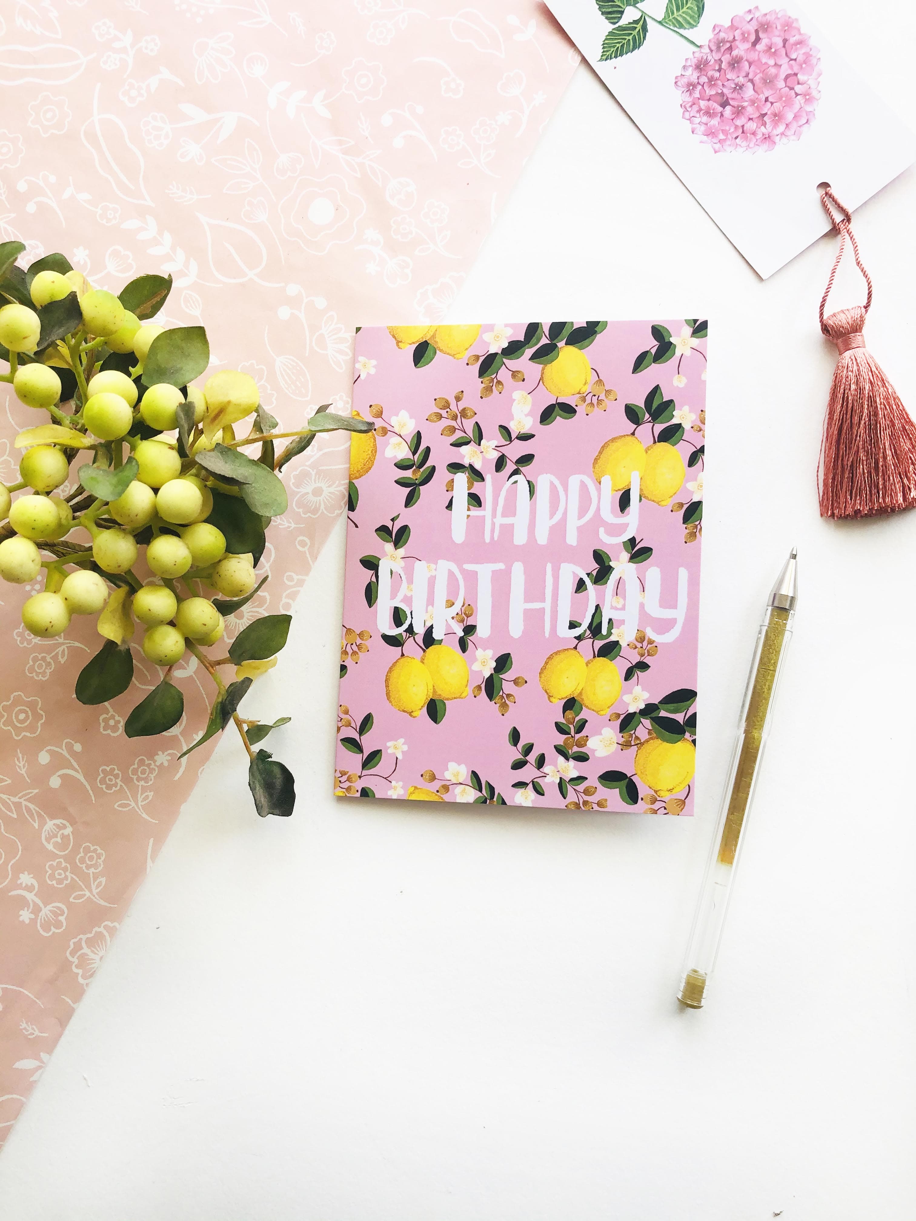 THE SPRING PALETTE Greeting Card Lemony Birthday Greeting Card