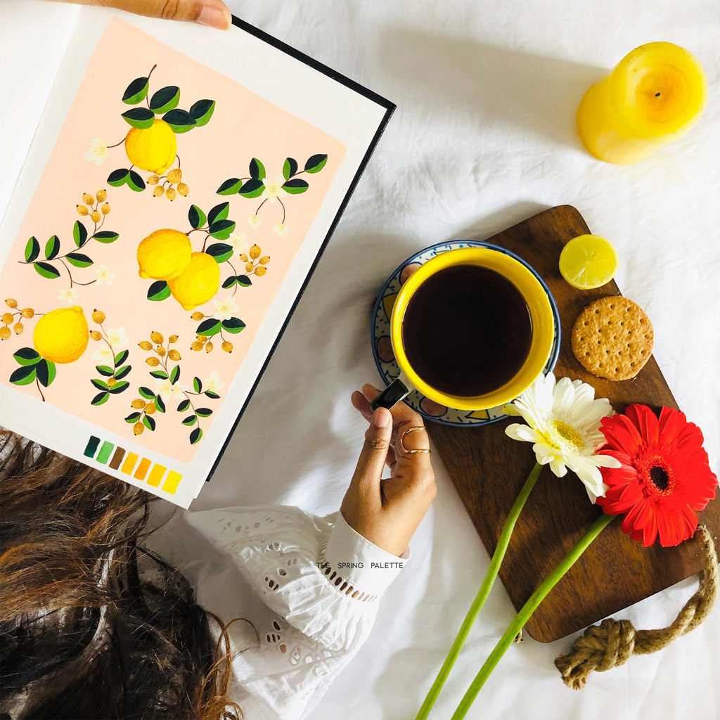 Lemony Floral Art Print | Wall Art - The Spring Palette