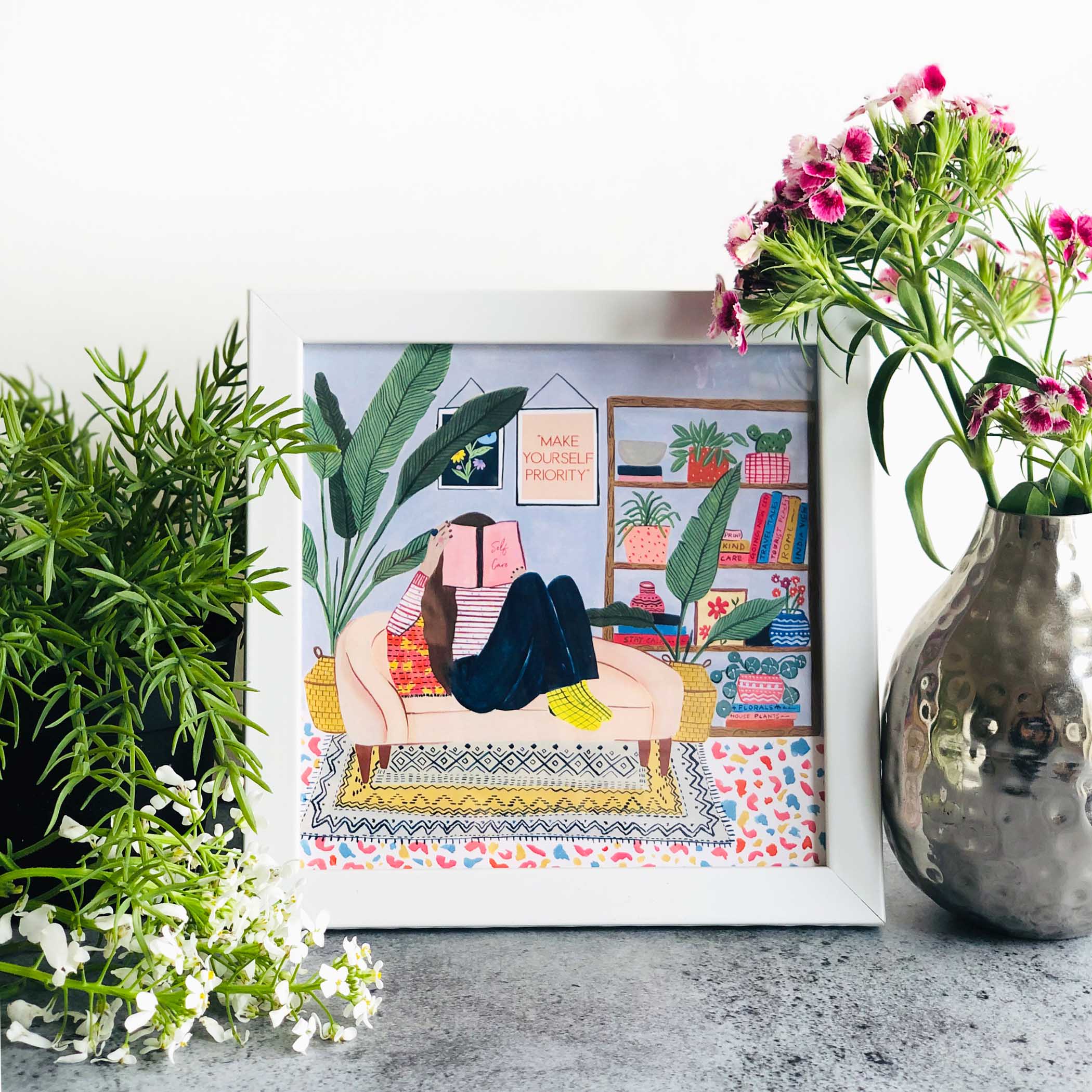 The Spring Palette White Make Yourself Priority Mini Wall Art Frame (Table Top Mount)