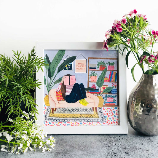 The Spring Palette White Make Yourself Priority Mini Wall Art Frame (Table Top Mount)