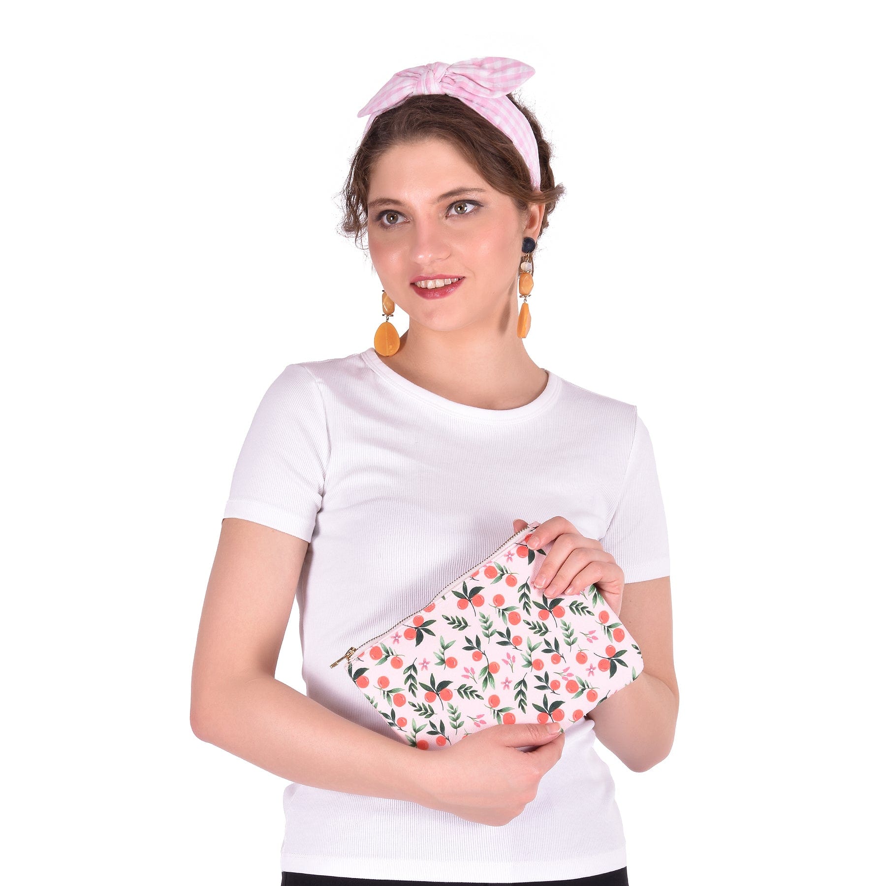 The Spring Palette Pouch Mandarin Garden Flat Pouch