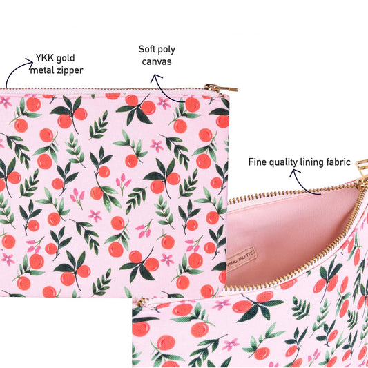 The Spring Palette Pouch Mandarin Garden Flat Pouch