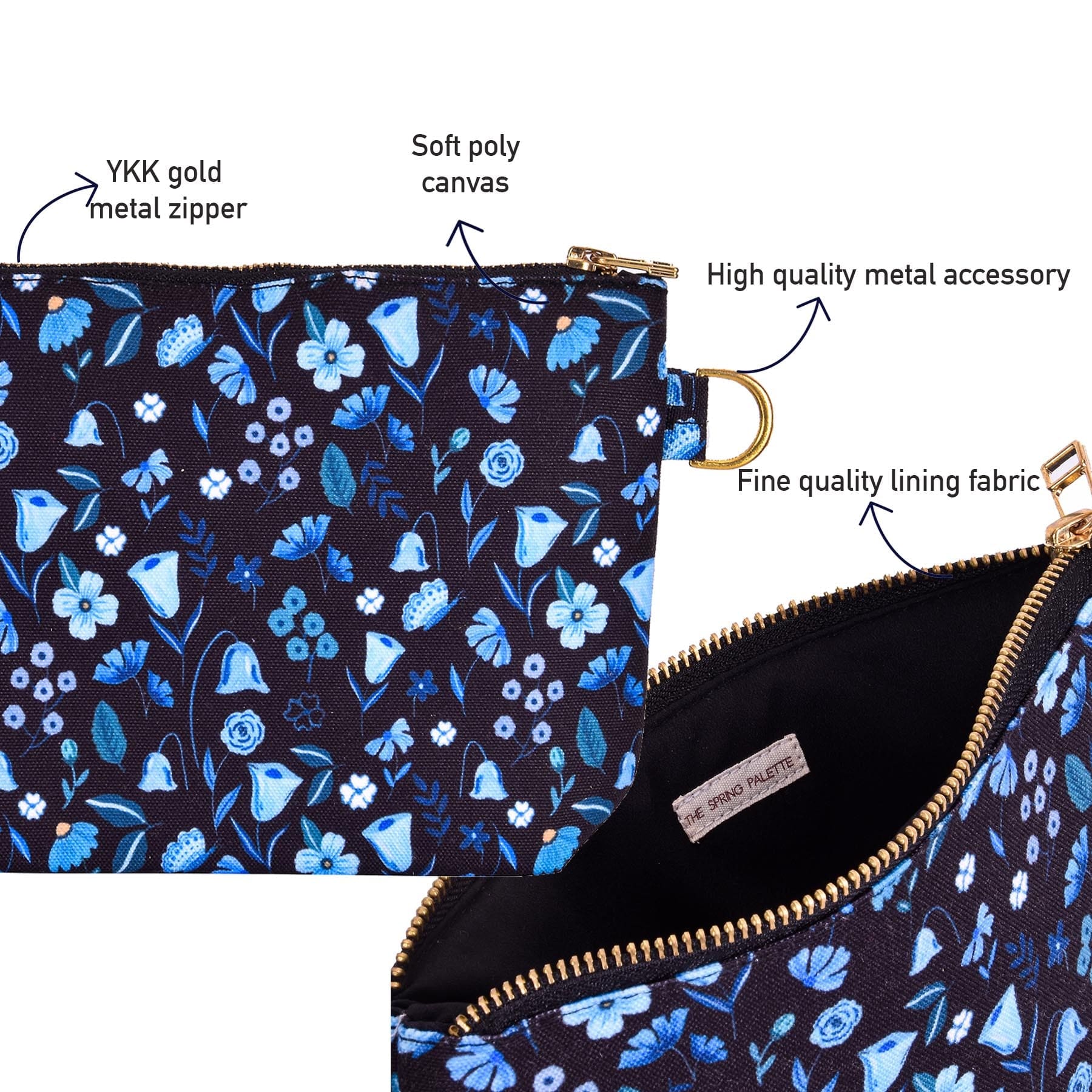 The Spring Palette Midnight Garden Clutch Pouch