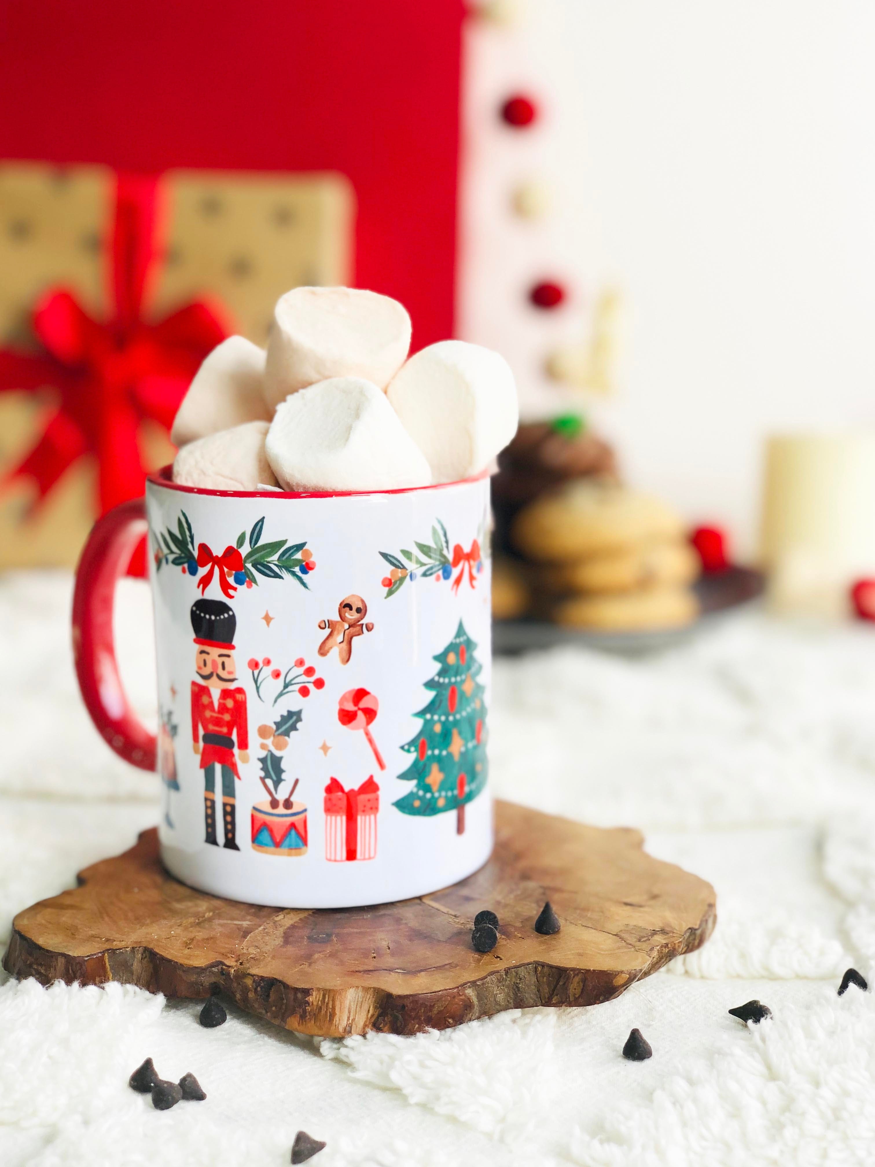 The Spring Palette MUGS Red Ceramic Nutcracker Christmas Coffee Mug