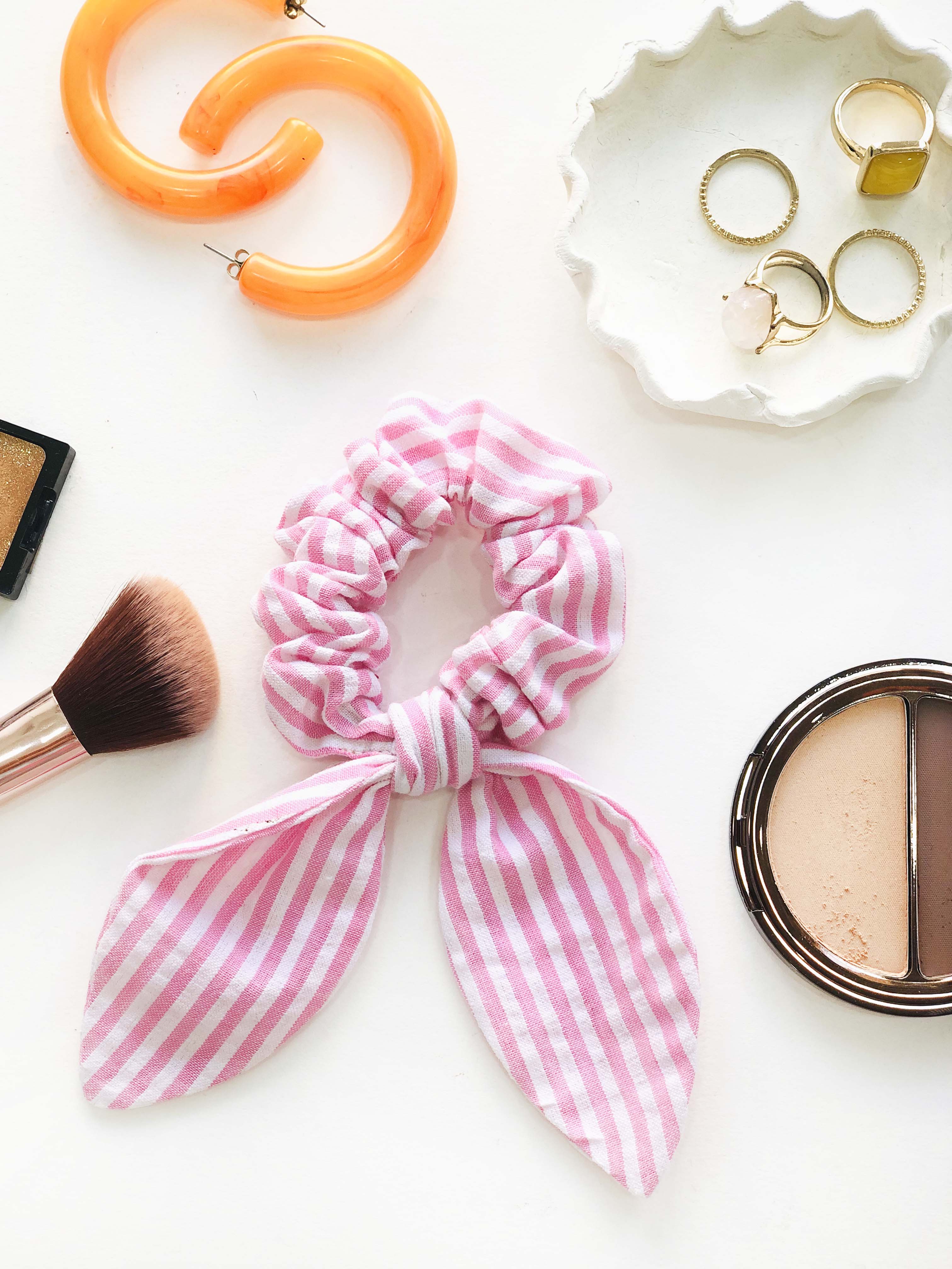 THE SPRING PALETTE Hair Accessory Pink Route Bow Scrunchie