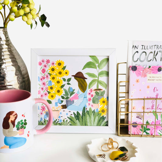 The Spring Palette Art Print (Framed option) Plant Lady Mini Wall Art Frame (Table Top Mount)