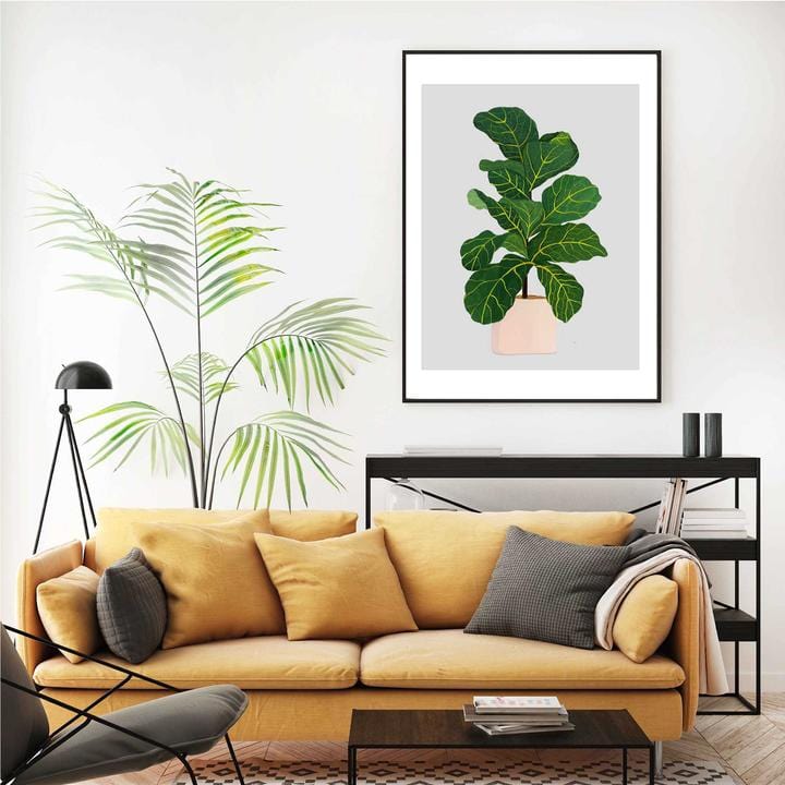 The Spring Palette wall art Plant Lovers Framed Wall Art (Set of 3 - Fiddle-fig, Plant Lady, Just Breathe)