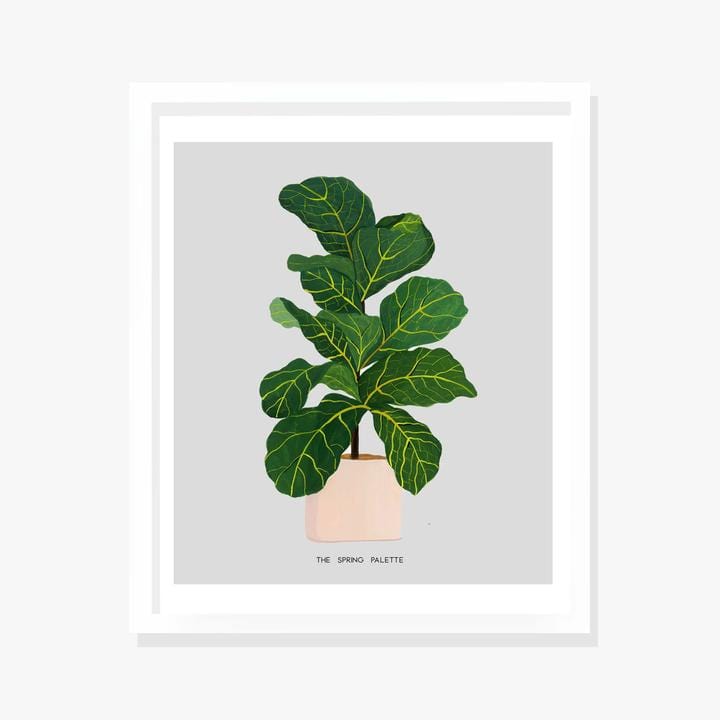 The Spring Palette wall art Plant Lovers Framed Wall Art (Set of 3 - Fiddle-fig, Plant Lady, Just Breathe)