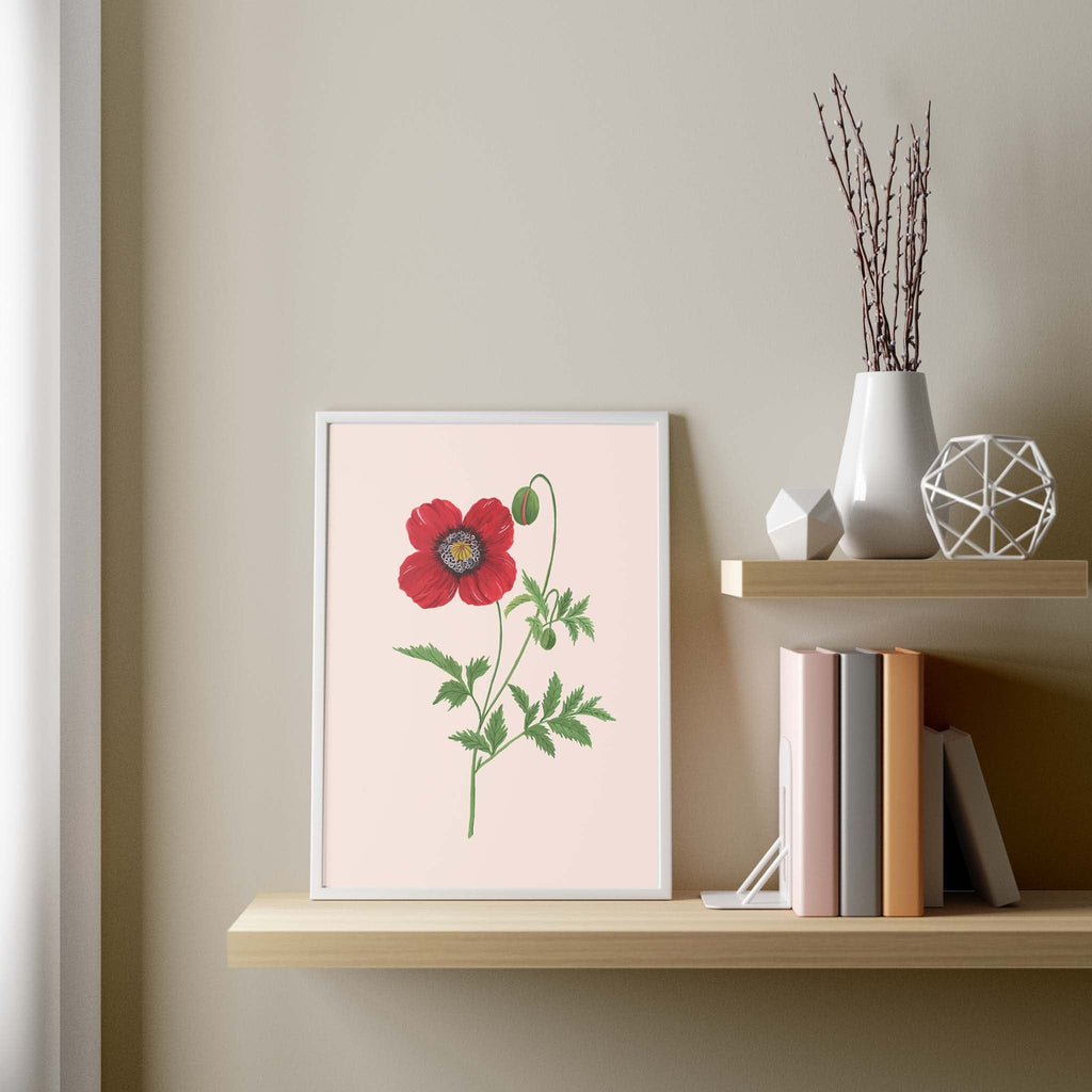 THE SPRING PALETTE Art Print (Framed option) Poppy Botanical Art Print | Wall Art