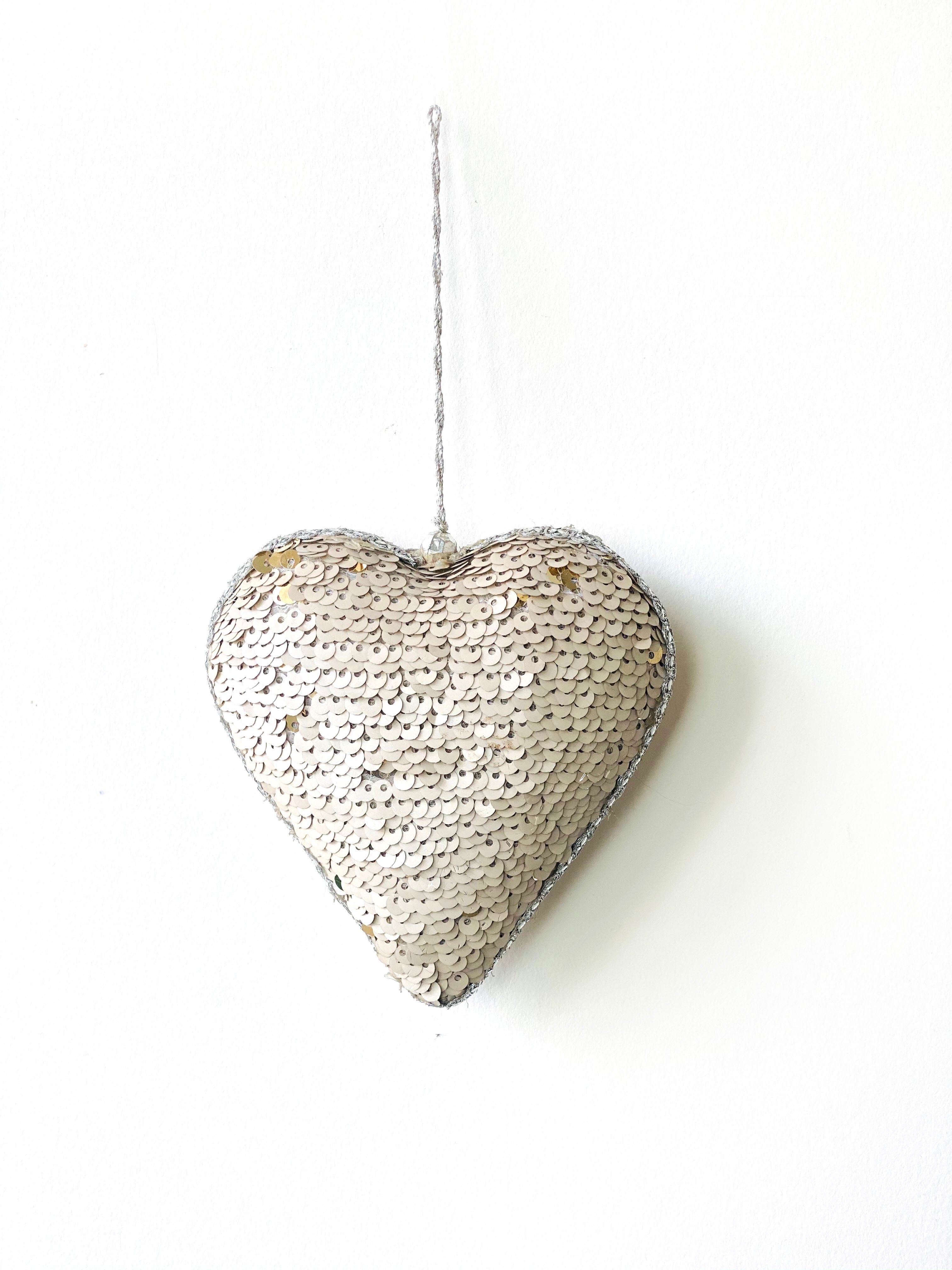 Sequin Heart Ornament - The Spring Palette