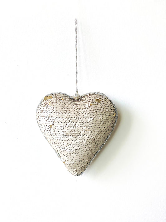 Sequin Heart Ornament - The Spring Palette