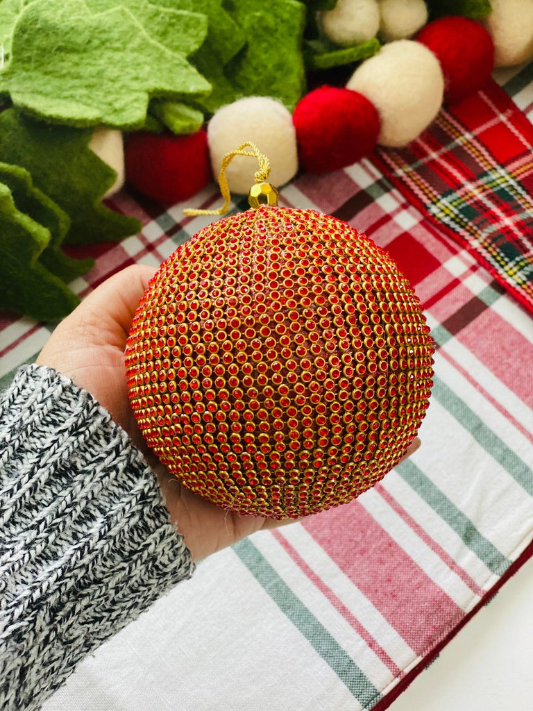 Sequin Red Ball Ornament (Large) - The Spring Palette
