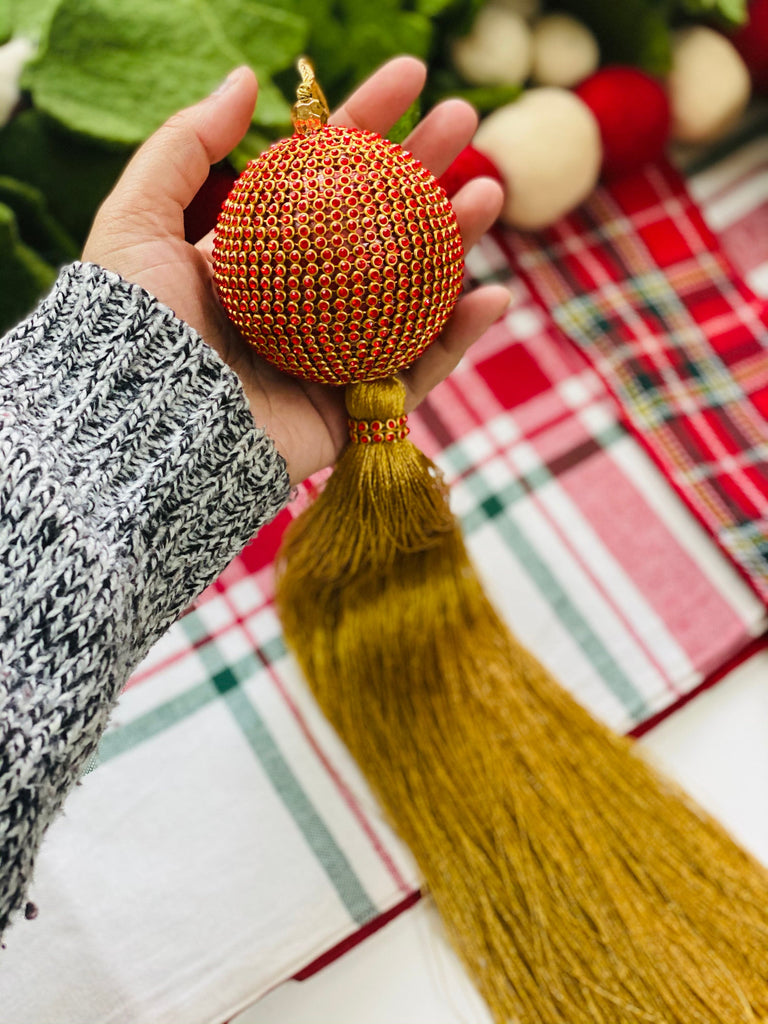 Sequin Red Ball Ornament (Small) - The Spring Palette