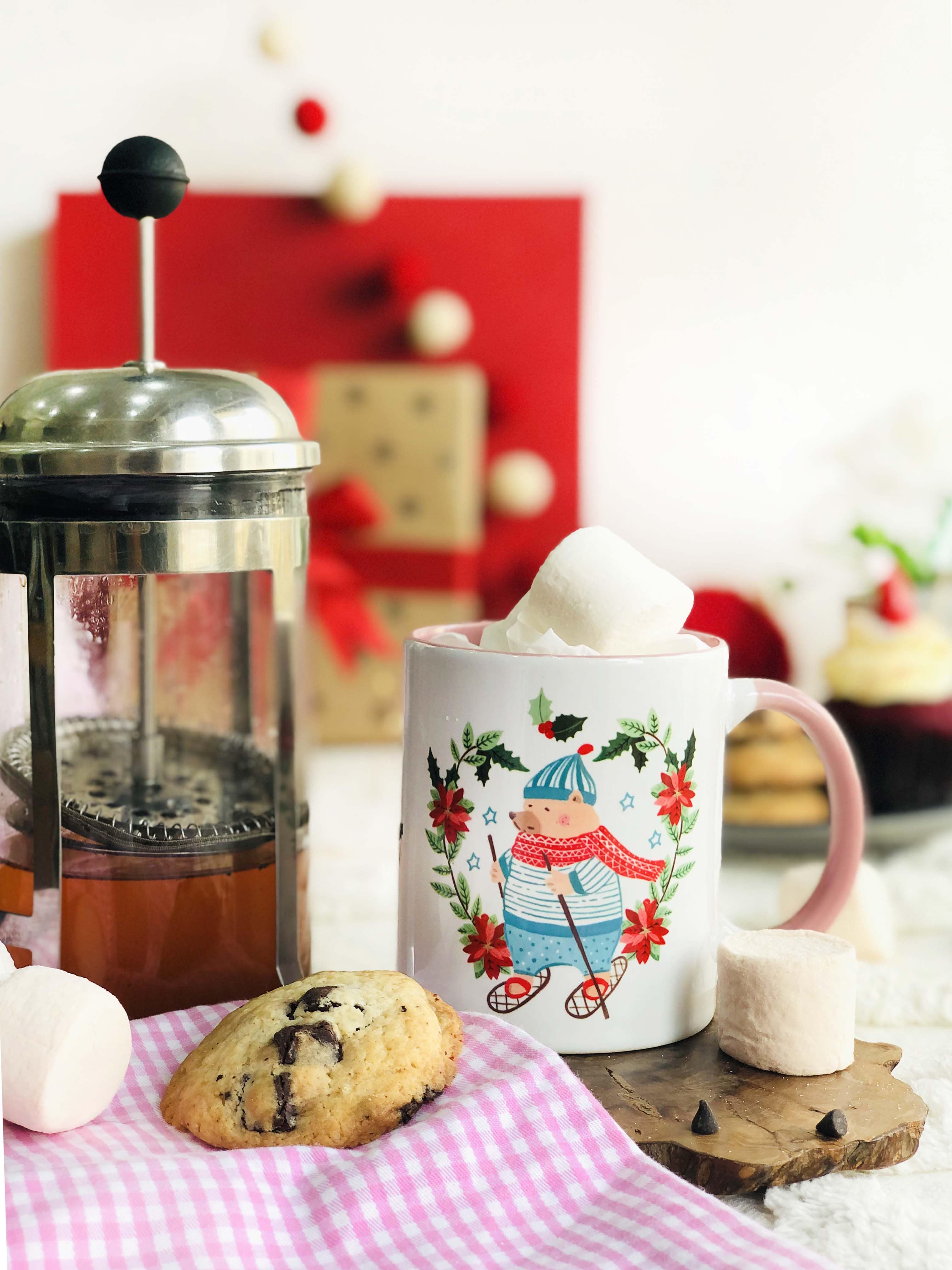 The Spring Palette MUGS Skiing Teddy Mug