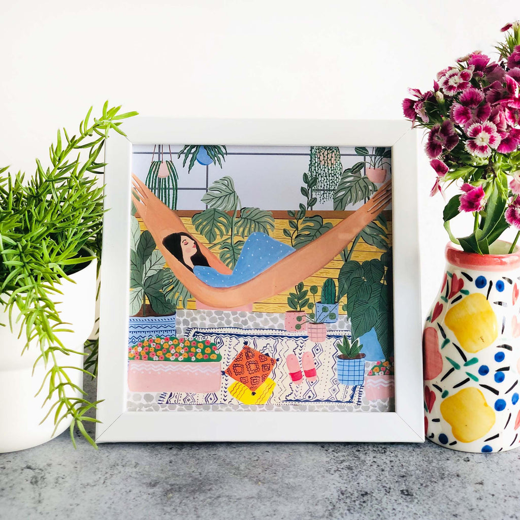 The Spring Palette White Summer Afternoons Mini Wall Art Frame (Table Top Mount)