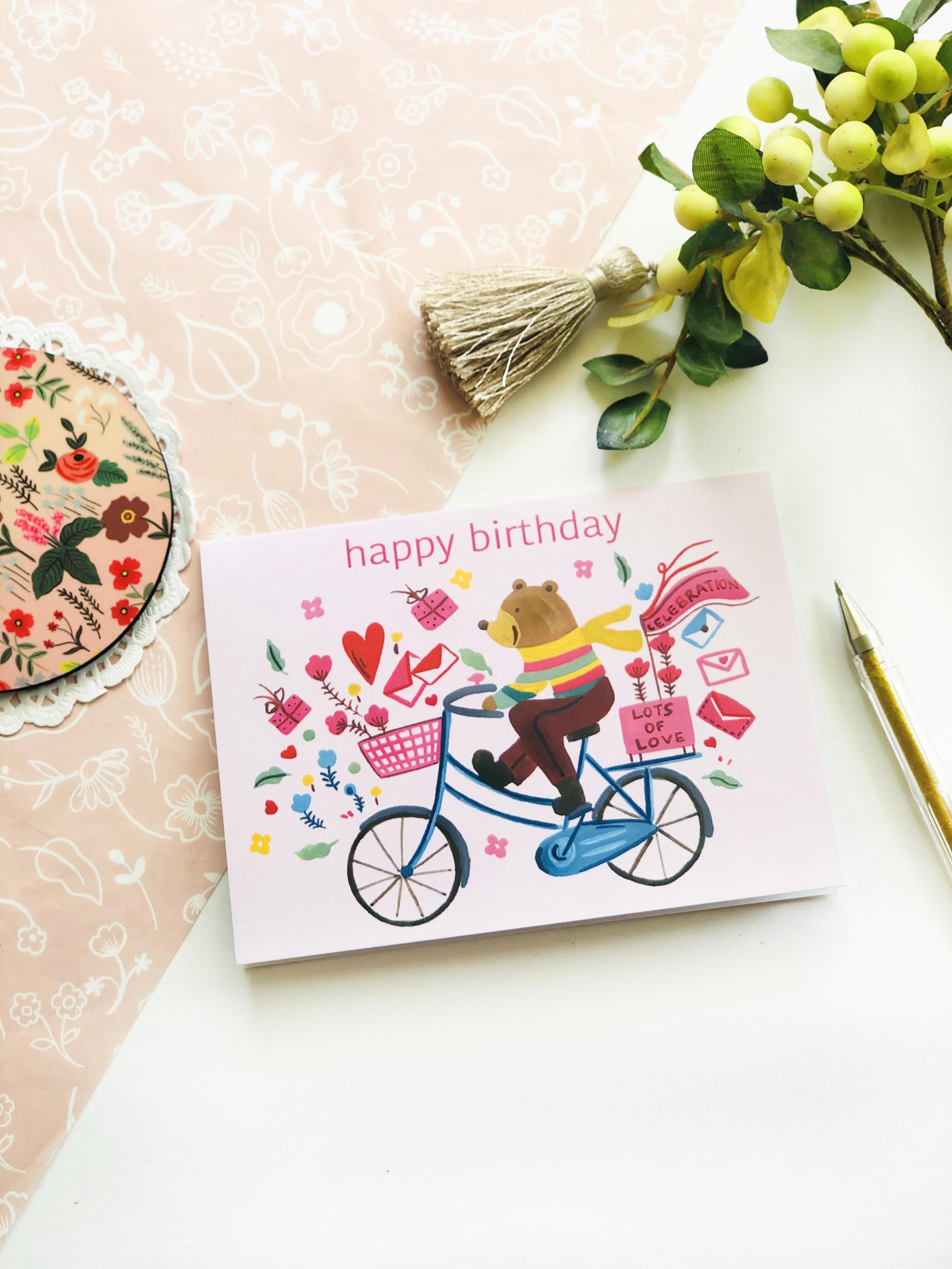 THE SPRING PALETTE Greeting Card Teddy Birthday Card