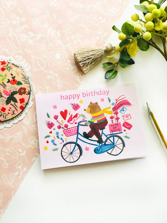 THE SPRING PALETTE Greeting Card Teddy Birthday Card